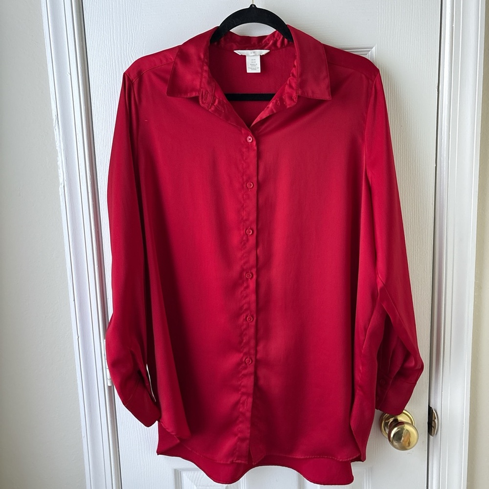 H&M Elegant Red Women's Blouse